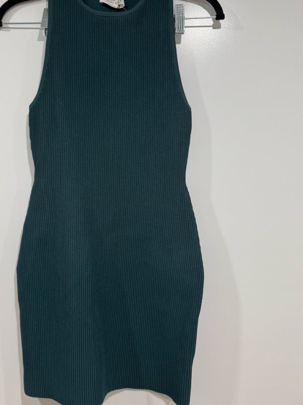 NEW Aritzia Sculpt Knit Racer Mini Dress in Teal. Size Small